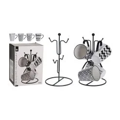 Excellent Houseware 4 Bekers In Metalen Rekje 7 Excellent Houseware 4 Bekers In Metalen Rekje -Keukengerei Verkoop 101 0541 4 1