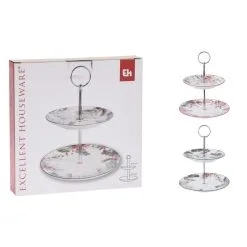 Excellent Houseware Etagere 2-laags Porselein 2 Assorti -Keukengerei Verkoop 101 6244 1 1
