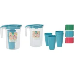 Excellent Houseware Schenkkan Met 4 Glazen 3 Assorti -Keukengerei Verkoop 101 6990 4 1