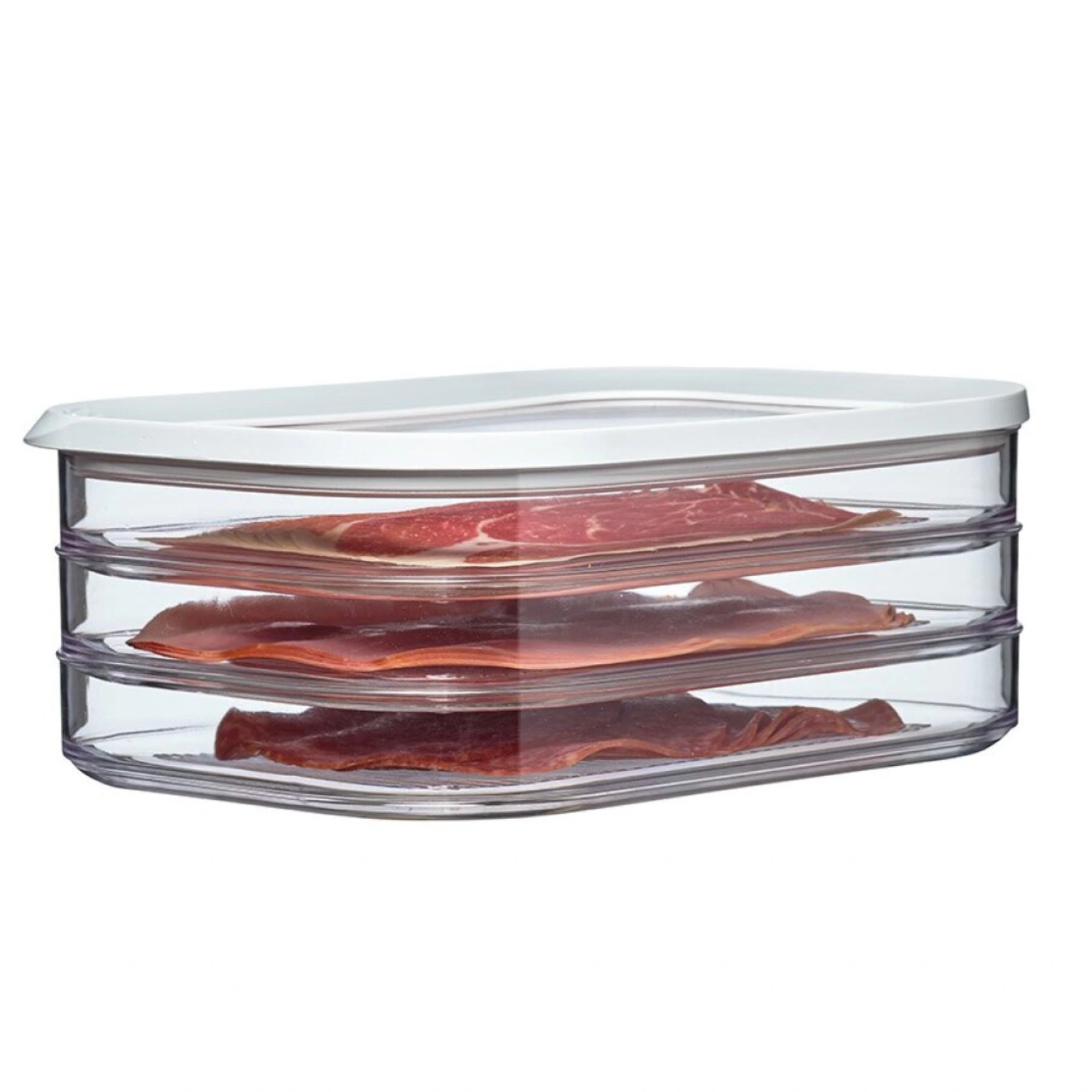 Mepal Modula Vleeswarendoos 3-laags Witte Deksel 2 Mepal Modula Vleeswarendoos 3-laags Witte Deksel - Afbeelding 2