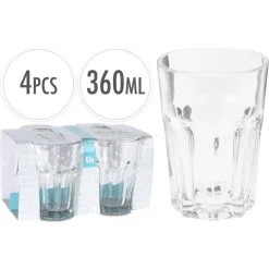 Drinkglazenset 360 Ml 4 Stuks -Keukengerei Verkoop 102 0080 1