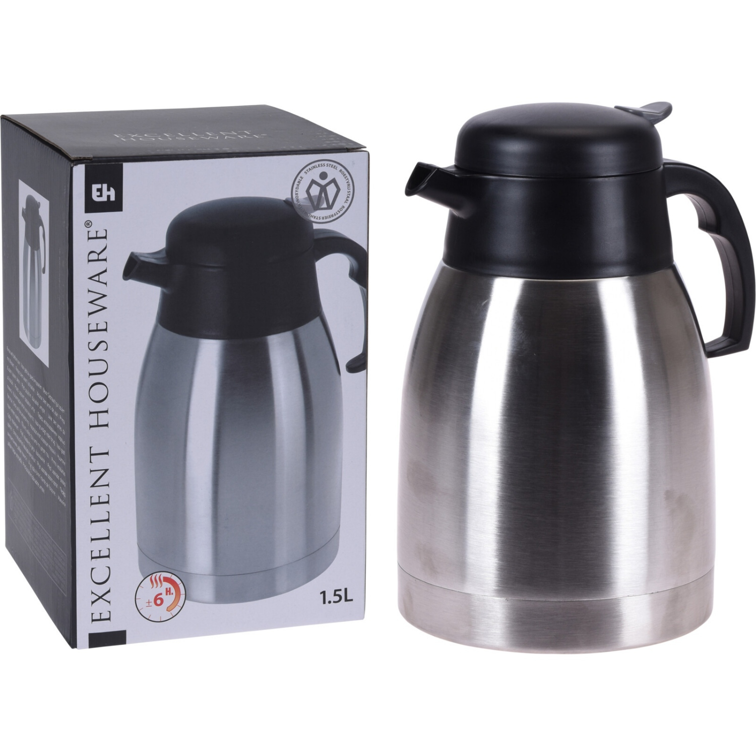 Excellent Houseware Koffiekan 1.5 Liter Rvs 3 Excellent Houseware Koffiekan 1.5 Liter Rvs - Afbeelding 3