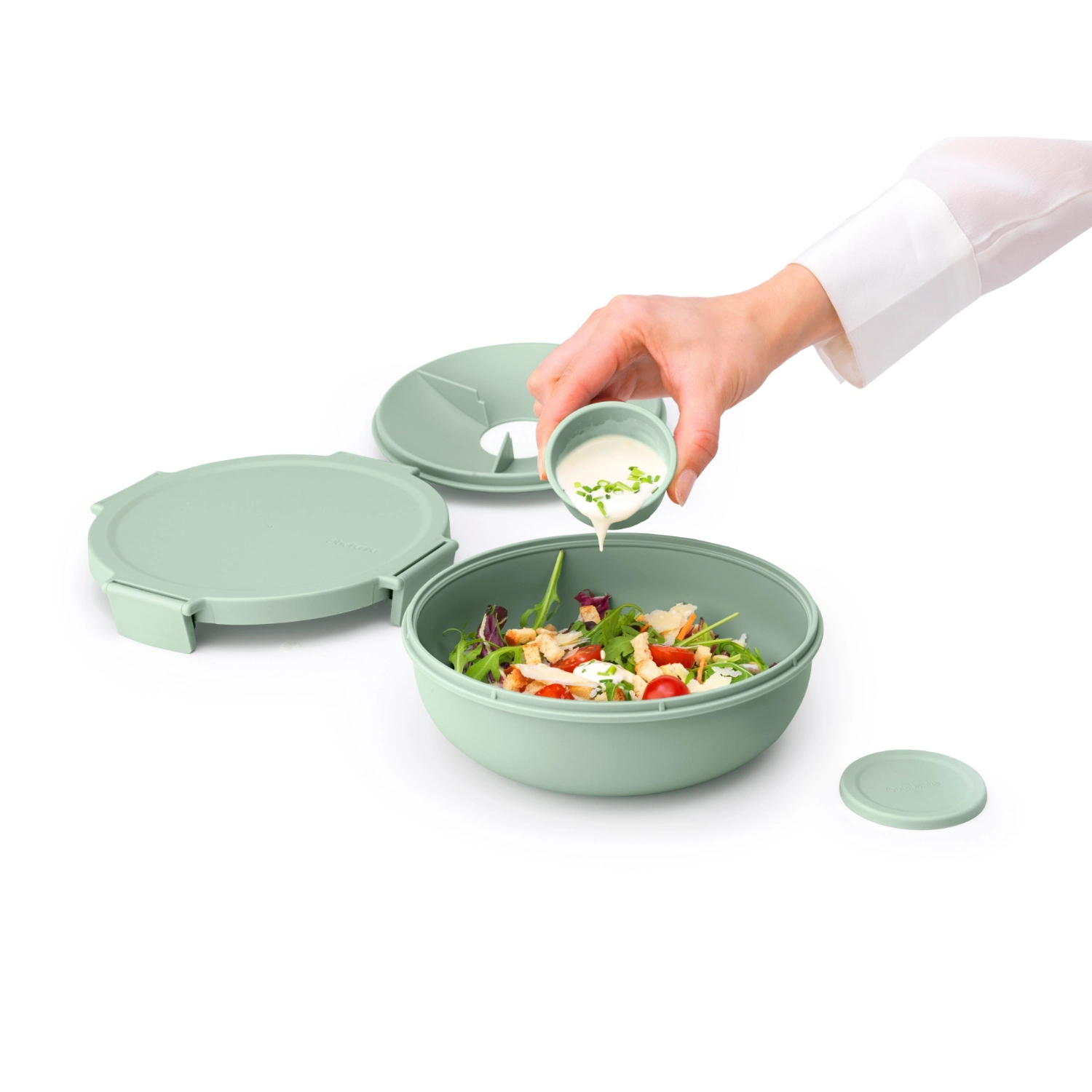 Brabantia Make En Take Salade Lunchkom 1,3 Liter Jade Groen 2 Brabantia Make En Take Salade Lunchkom 1,3 Liter Jade Groen - Afbeelding 2