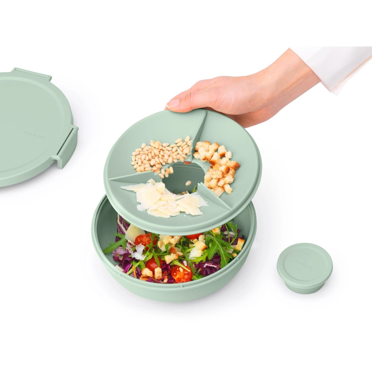 Brabantia Make En Take Salade Lunchkom 1,3 Liter Jade Groen 4 Brabantia Make En Take Salade Lunchkom 1,3 Liter Jade Groen - Afbeelding 4