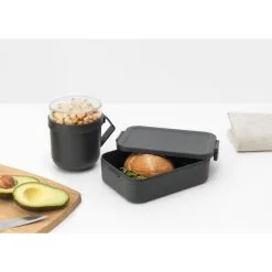 Brabantia Make En Take Lunchset 2 Delig Dark Grey -Keukengerei Verkoop 102 6665 4 1 1