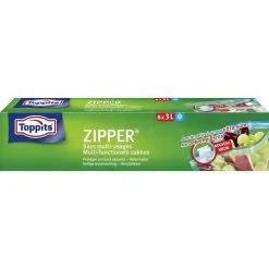 Toppits Zipper Multi-Functionele Zakken 3 Liter8 Stuks