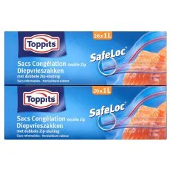 Toppits Safeloc Zip-Diepvrieszakken 1 Liter 20stuks