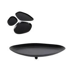 Onderbord Flow S Zwart Metaal 22x16x3cm
