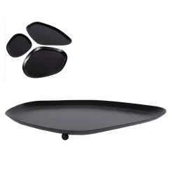 Onderbord Flow L Zwart Metaal 34x21x2cm
