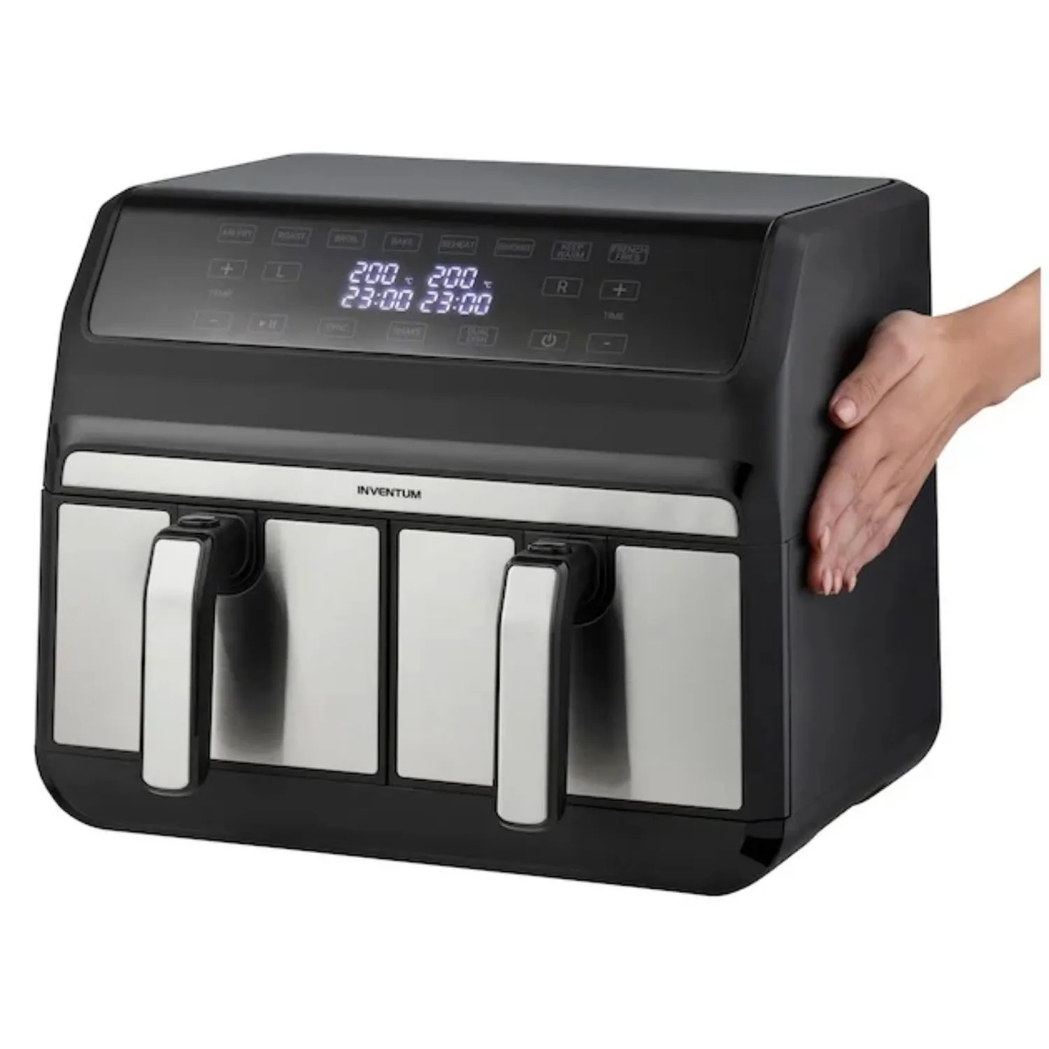 Inventum Hetelucht Friteuse Dubbel 2x 4 L Rvs/ Zwart 1700W 3 Inventum Hetelucht Friteuse Dubbel 2x 4 L Rvs/ Zwart 1700W - Afbeelding 3